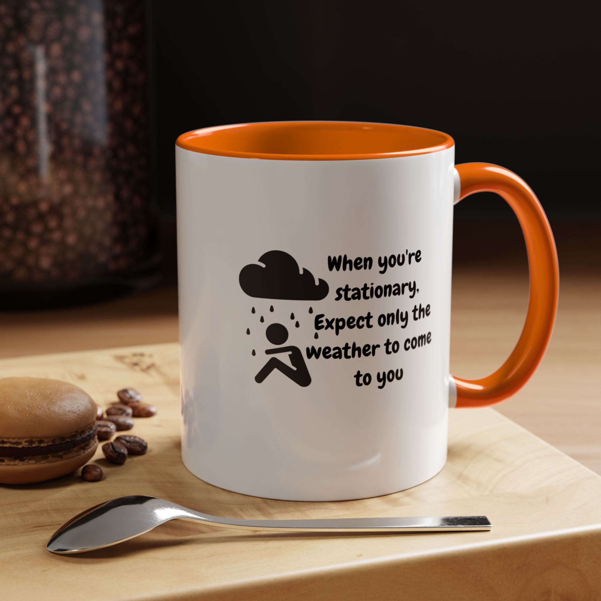 Motivational Travel Ceramic Mug — "When You're Stationary..." Accent Mug