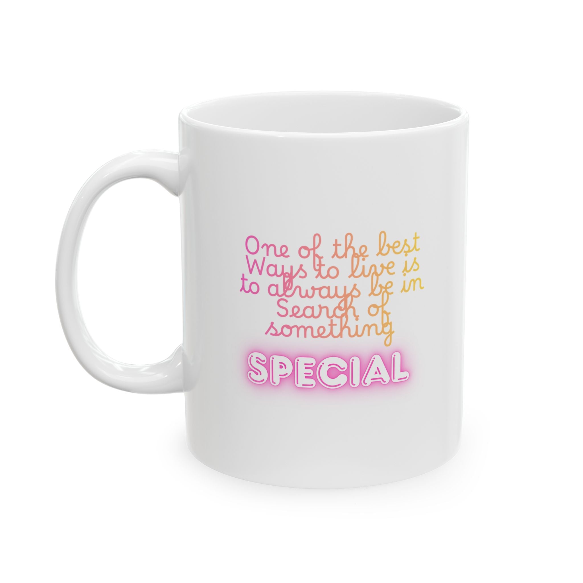 Motivational Travel Ceramic Mug - 'Always Be In Search Of Something Special' Cute Pastel Coffee Cup