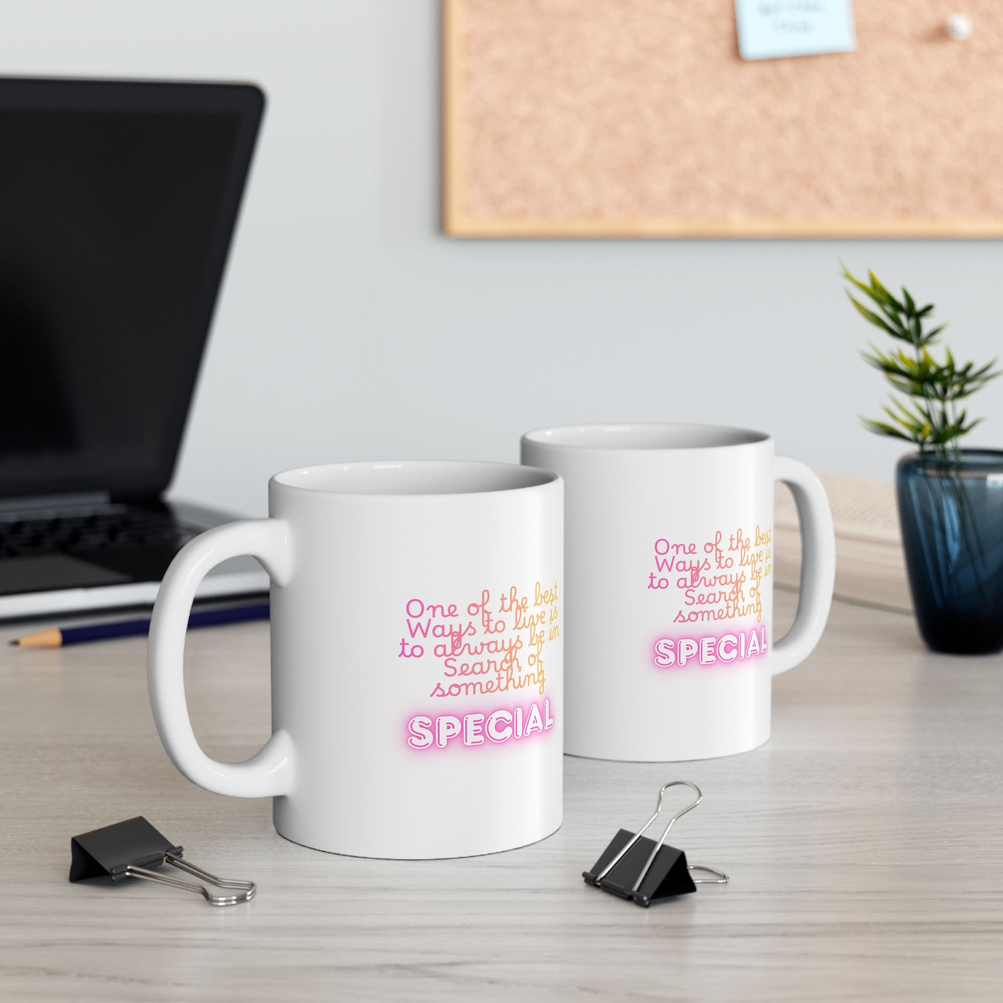 Motivational Travel Ceramic Mug - 'Always Be In Search Of Something Special' Cute Pastel Coffee Cup