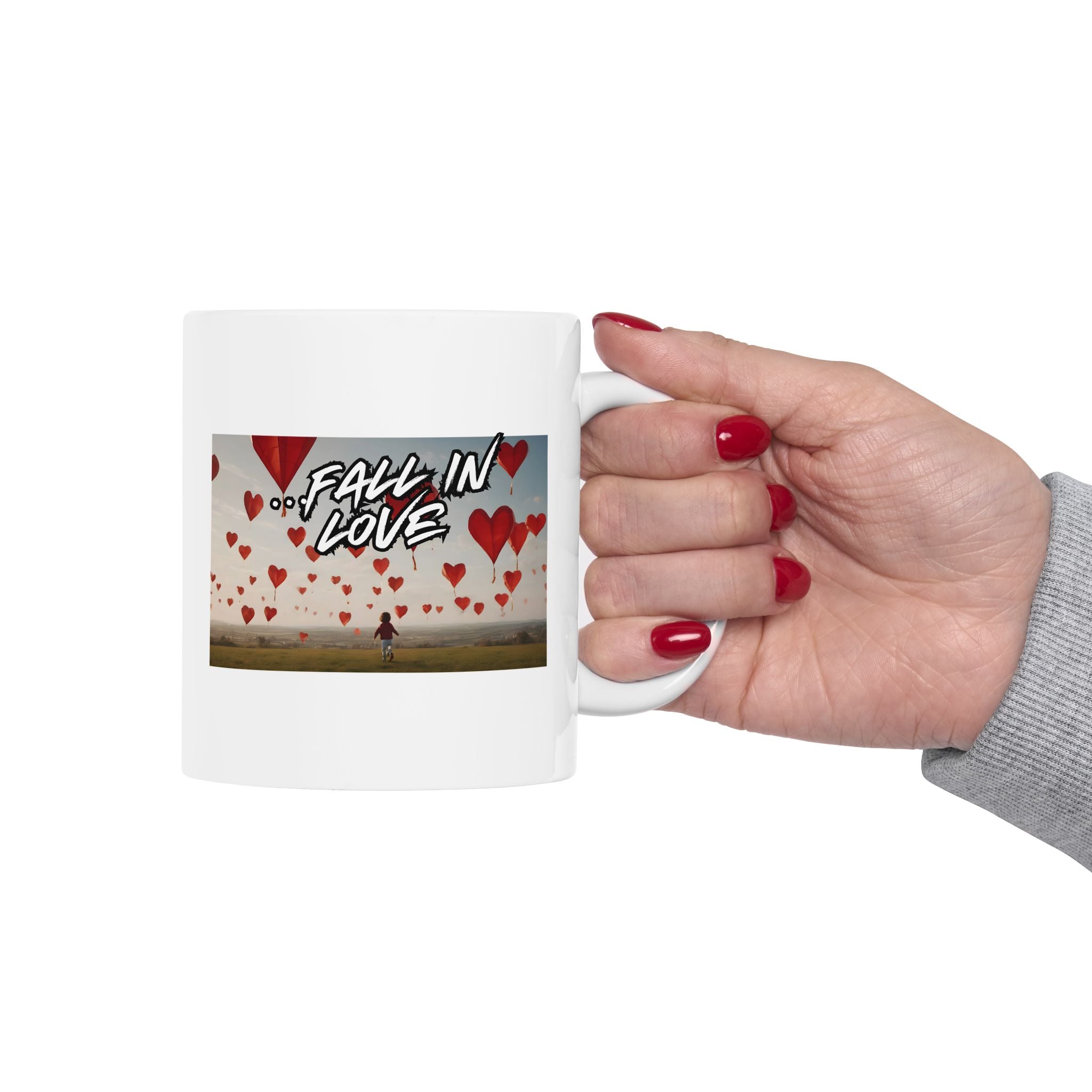 Motivational Travel Ceramic Mug – "...fall in love" Cup (11oz, 15oz)